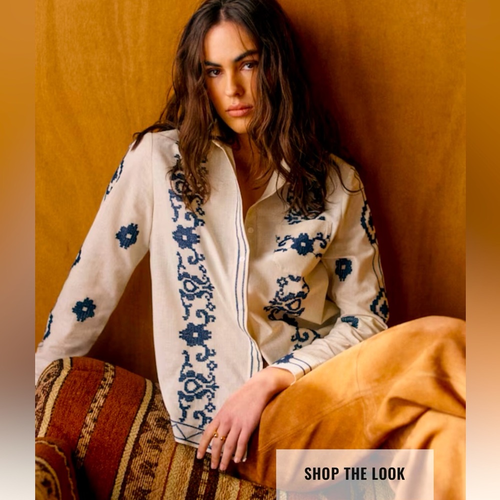 Sezane embroidered shirt